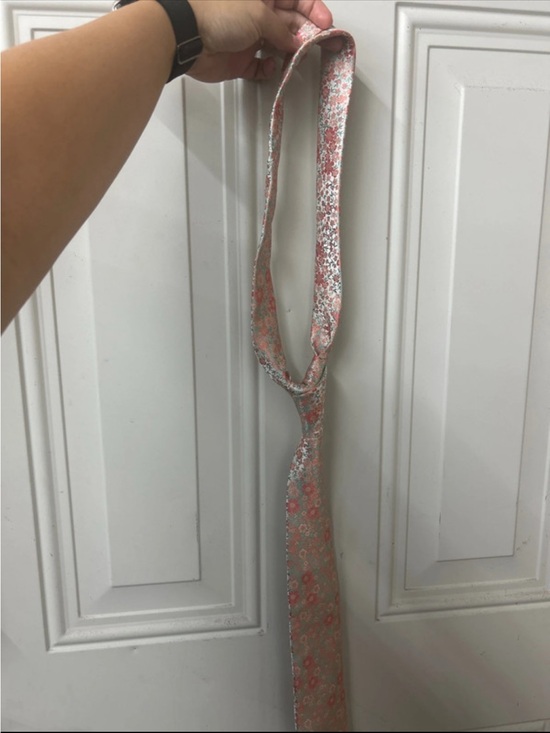 None Other - Floral Pink Satin Skinny Tie men’s